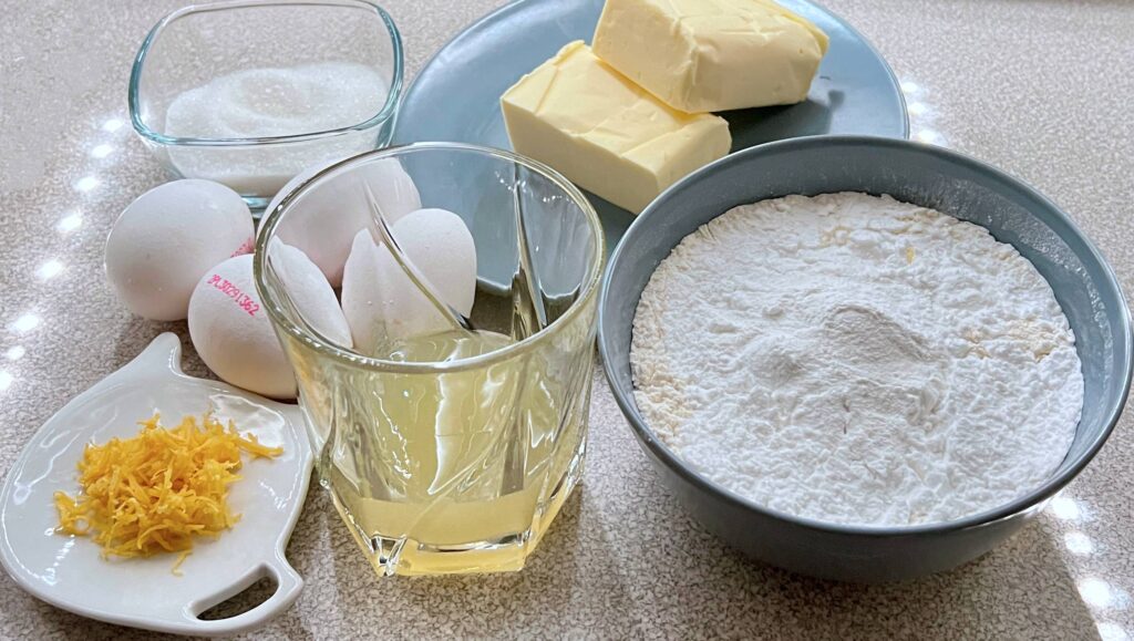 składniki do babki cytrynowej
